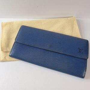 Louis Vuitton Epi Sarah Wallet Toledo Blue Long Wallet